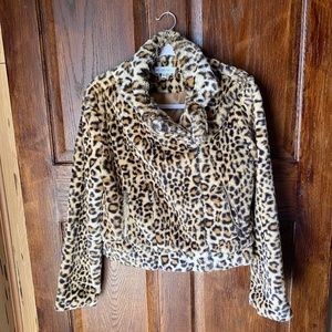 Kellparker Leopard Print Moto Jacket